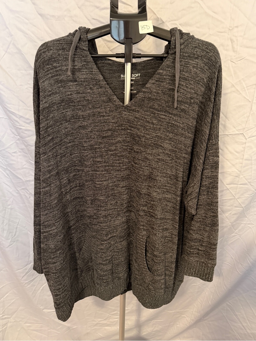 Torrid Super Soft Charcoal Gray Knit Hoodie Sweater